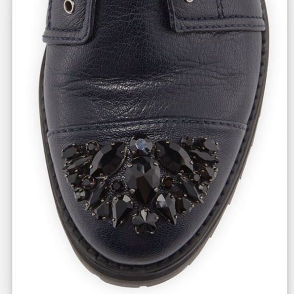 Jimmy Choo
Hatcher Jeweled Combat Boot, Navy 35 - Picture 2 of 10